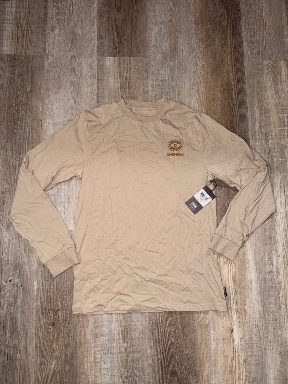 NEW Mountain Hardwear Seek Long-Sleeve T-Shirt - Men's Size Small- Sandy